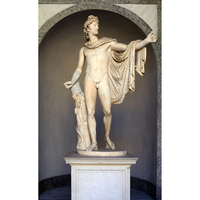 Statue d'Apollon en marbre naturel sculptée à la main, sculpture classique de figure masculine grecque, ornement intérieur/extérieur