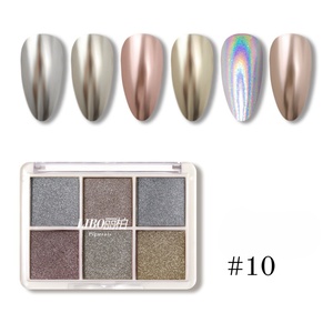 Eye Shadow Palette 6 Color Gold And Silver Solid <b>Magic</b> Mirror Chrome Powder Nail Salon Diy Powder - Product Image 3