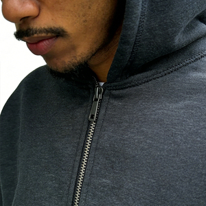 Conjunto de 2 piezas de sudadera con capucha y cremallera unisex de poliéster/algodón con logo personalizado al por mayor, pantalones deportivos acampanados, estilo vintage sólido, transpirable, con bordado. - Product Image 2