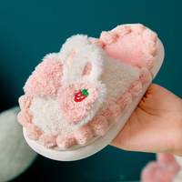 Pantoufles d'Hiver Automne 2024 en Coton Peluche Mignonnes pour Enfants, Confortables Chaussons d'Intérieur Antidérapants à Plateforme, Doux et Chauds