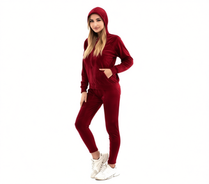 TC073-6 Tuta da Donna con Cappuccio e Zip, Tinta Unita, Casual, 100% Poliestere, Autunnale, Vestibilità Regolare, Tasche Laterali - Product Image 1