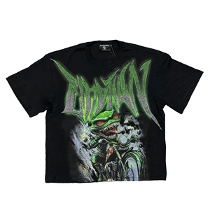 T-shirt da uomo Angel High Street alla moda, 240 grammi, tinta unita, stile Hip Hop, marchio americano, esportazione transfrontaliera, manica a pipistrello con diamanti, vestibilità ampia - Product Image 4