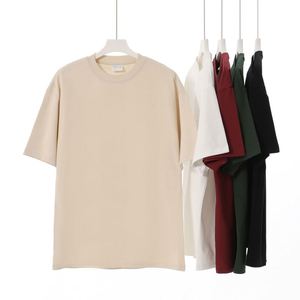 เสื้อยืดแขนสั้นผู้ชายสไตล์อเมริกันทรงโอเวอร์ไซส์ ผ้าฝ้ายแท้ สีพื้น น้ำหนัก 300 กรัม ผ้าสองเส้น ทันสมัยสำหรับฤดูร้อน - Product Image 2