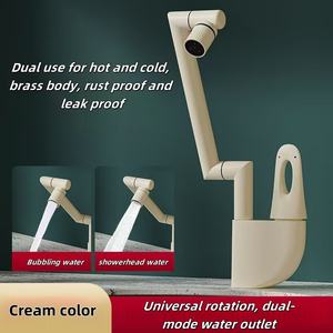 Nuevo Diseño de Grifo de Lavabo de Latón para Agua Fría y Caliente, Grifo Universal con Brazo Mecánico para Lavabo de Baño - Product Image 6