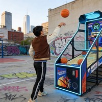 Machine de jeu d'arcade de tir au basket-ball d'intérieur à domicile, à monnayeur, avec écran LCD, en métal et plastique, avec fonctions intelligentes