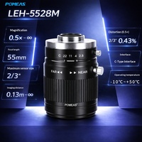POMEAS Brand 0.5X C-mount Telecentric Lens 55mm Optical Low Distortion Machine Vision Measurement Lens Model