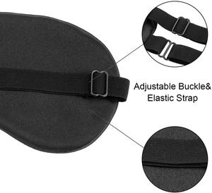 2024 Hochwertige <span class=keywords><strong>Satin</strong></span>-Augenmaske weiß schwarz Seide Auge Schlaf Augenbinde zum Schlafen 100 % Licht blockierung mit gedrucktem Logo - Product Image 3
