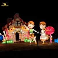 Grandes décorations lumineuses LED 3D pour parcs à thème en plein air, lanternes d'art pour festivals floraux