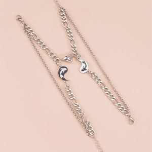 Bracelet de couple magnétique Yin Yang chinois pour hommes et femmes, ensemble de bracelets fins en acier inoxydable pour amoureux - Product Image 3