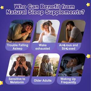 Magnezyum glisinat, GABA, 5-HTP, l-theanine, papatya, limon balsamı, B6 vitamini takviyeleri ile Melatonin ücretsiz uyku Gummies - Product Image 3