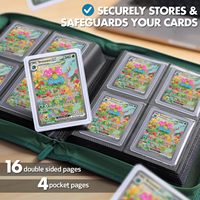 KAVO Faux Cuir Moderne pour Classeur - 4 Pochettes 128 Emplacements pour Cartes à Collectionner avec Fermeture Éclair pour Yugioh/Sports