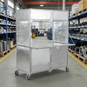 Remorque alimentaire pliable à 4 roues en acier inoxydable, type poussoir, pour la vente de café, de crème glacée, de bonbons, de hot-dogs et de nourriture de rue - Product Image 5