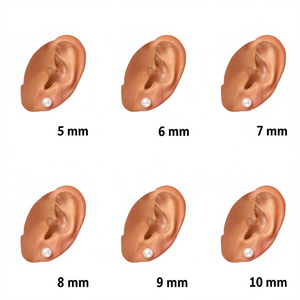 E2419 Orecchini a perno con perle finte, rotondi bianchi da 8 mm, classici da donna per tutti i giorni - Product Image 1