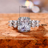 Haute Qualité Proposition Noble Anneaux Bas quantité minimale de commande Timbre En Laiton Bijoux Cubique Zircon Femmes Anneaux De Mariage Élégant Anneaux De Mariée