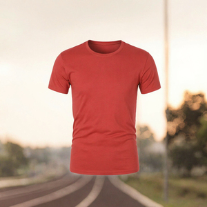 Camiseta de Manga Corta para Hombre, Cuello Redondo, Color Rojo, 100% Poliéster Jersey, Corte Ajustado Informal, Estampada, Ecológica, de Secado Rápido, Estilo Deportivo - Product Image 2
