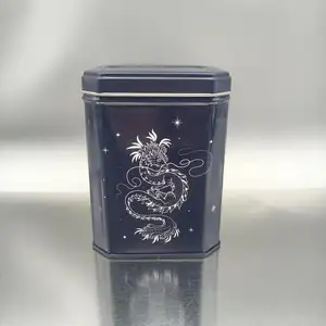 Lebensmittel echte Phantasie niedlich schlank kleine arabische sechseckige achteckige Tee Verpackung Kaffee Verpackung Metall Blechdose mit Deckel