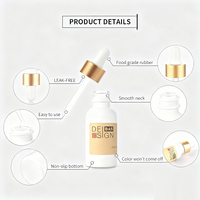 Botol Serum Minyak Rambut Esensial Kaca Bentuk Silinder Kosong Putih Matte Frosted 30ml 50ml 100ml Dengan Pipet