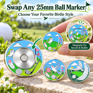 Marqueur de balle de golf magnétique avec marqueur central en fer amovible de 25 mm, design émaillé double face pour clubs de golf - Product Image 5