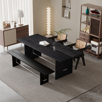 Nouveau bureau en bois massif de Style Wabi Sabi Table à manger Design minimaliste Vintage Fabriqué à la main Imperfections naturelles Charme rustique