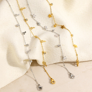 Bracelet fin avec pendentif clé plaqué or 18 carats, serti de diamants, bijoux pour femmes à porter au quotidien - Product Image 2