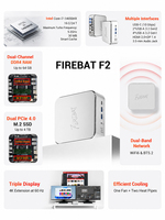 PC Mini Firebat F2 Baru Intel I7-14650HX Intel UHD Graphics 16GB DDR4 512GB PCIE SSD Perak untuk Belajar & Kantor