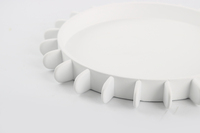 Plateau de service rond en résine de style européen, bord décoratif en forme d'engrenage, pour table basse, rangement de cosmétiques et bijoux