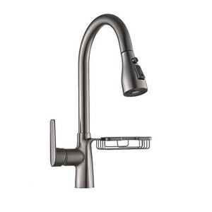 Mitigeurs d'<span class=keywords><strong>eau</strong></span> chaude et <span class=keywords><strong>froide</strong></span> gris pistolet Robinets à une poignée Robinet d'évier de cuisine avec <span class=keywords><strong>support</strong></span> Porte-éponge - Product Image 2