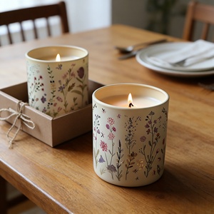 Britischer Stil Blumenmuster Keramikgefäß Natürliches Sojawachs Wohnungsdekoration Romantische Duftkerze für Valentinstag-Geschenk - Product Image 5