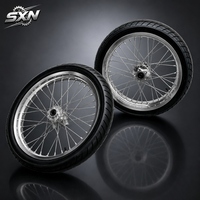 Kit de roues Supermoto 17 pouces pour Sur-Ron Light Bee X, en aluminium CNC argenté, pneus 70/90-17 et 90/80-17, haute performance