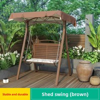 Fauteuil à bascule double suspendu en bambou pour l'extérieur, imperméable et résistant au soleil, pour jardin et cour
