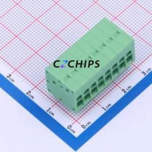 JL271R-35008G01 Spring Terminal Block Bent Lead Through Hole,P=3.5mm Connector 1x8P 3.5mm Green Right Angle Insert - Product Image 1