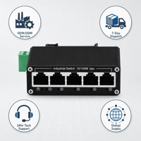Switch de Red Industrial de 5 Puertos 10/100Mbps Directo de Fábrica, IP40, DC 9-57V, Amplio Rango de Alimentación PoE, para Uso en Seguridad CCTV