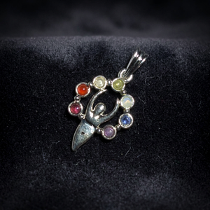 Chakra gemstone carved pendant Gujarat art collectible <b>Angel</b> goddess pendant Semi-precious stone carving Best Value - Product Image 2