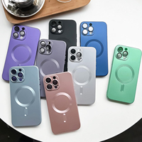   Coque de téléphone magnétique en silicone mat pour iPhone 17 16E 16 15 14 13 12 11 Pro Max Plus Air, avec finition métallique douce et brillante
