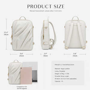 Sac à dos de voyage minimaliste personnalisé en cuir PU, grande capacité, léger, avec fermeture éclair, pour ordinateur portable, pour les trajets quotidiens - Product Image 6