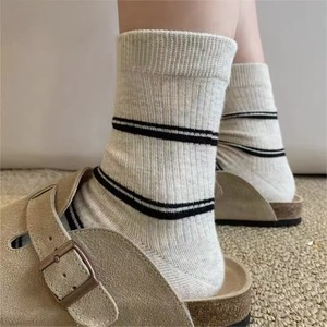 Women's Slouch <b>Socks</b> Mid-Calf Striped Checkered Breathable Casual <b>Socks</b> Random Colors Polyester Fiber - Product Image 4