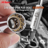 1pc 3/8 ''Drive Métrique Spark Plug Socket 12-Point Hex 14 16mm Head Sizes 64mm Long Chrome Plated Cr-V Steel 3/8 Socket Set