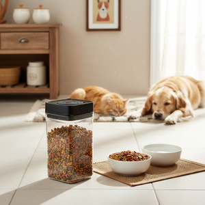 Vacare Wholesale Airtight Cat Dog <b>Pet</b> <b>Food</b> Storage <b>Container</b> <b>Pet</b> Plastic Cans Square <b>Pet</b> Jar <b>Food</b> Grade Material Keep Fresh - Product Image 2