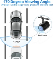 Caméra de recul pour voiture Mini HD couleur CMOS 170 ° caméra de recul de voiture à vision nocturne caméra de recul latérale/frontale
