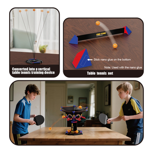 Série de jeux de <span class=keywords><strong>ping</strong></span>-pong de bureau <span class=keywords><strong>3</strong></span> en 1, appareil d'entraînement convertible avec filet et raquettes pour un jeu interactif et amusant de tennis de table - Product Image 3