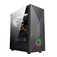 Hongyi diamant bricolage noir blanc led lumière panneau micro ATX MATX ITX tours de bureau ordinateur gamer gaming pc cas avec ventilateur RVB