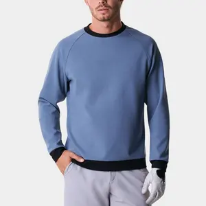 New Design Golf Sweatshirts Long Sleeves Polyester Spandex Sportswear Custom Logo Crew Neck Sweatshirts Golf Pullover Men