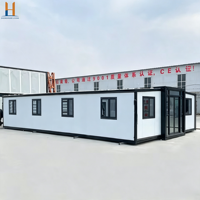 Villa préfabriquée de luxe 40 pieds x 20 pieds, 2 à 5 chambres, maison conteneur pliable et extensible, maison mobile portable, mini-maison isolée pour usage hôtelier
