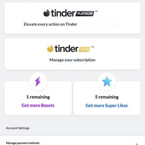 Suscripción a Tinder Gold por <span class=keywords><strong>365</strong></span> Días, Membresía Super Gold, Recarga Anual de 12 Meses - Product Image 3