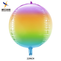 Ballon sphérique en feuille d'aluminium 4D dégradé de 22 pouces pour mariages, anniversaires, baby showers et fêtes