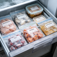 Étiquette en papier synthétique thermique de qualité alimentaire pour l'emballage des aliments, des boissons et des médicaments, résistante au froid et à la congélation, avec adhésif