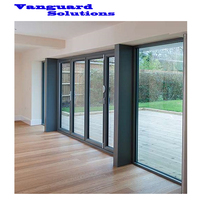 AS2047 Australia Vanguard Solutions Puerta de Vidrio Triple Plegable Insonorizada, Puerta Exterior Tipo Acordeón, Puertas Corredizas Abatibles de Aluminio