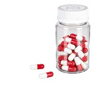 Bouteille vide en PET transparente de 130 ml à large ouverture avec couvercle sécurisé pour capsules d'huile de poisson et pilules, modèle B-130B