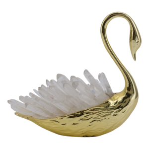 Cigno decorativo in metallo con pietre di cristallo per decorare la casa, l'ufficio, il tavolo, il soggiorno e il bagno - Product Image 4