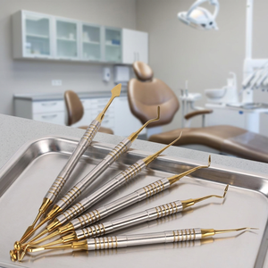 Kit de 6 spatules dentaires pour composites avec têtes plaquées titane pour restaurations précises – Instruments chirurgicaux - Product Image 6